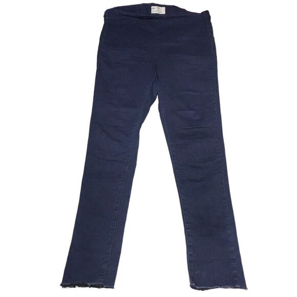 Free People Denim - Free People Dark Blue Frayed Hem Jeggings - Long